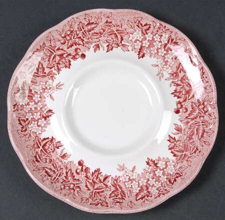 Romantic England Red (Round, Dishwasher Safe Mark) Saucer for Flat Cup