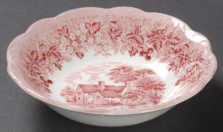 Romantic England Red (Round, Dishwasher Safe Mark) Fruit/Dessert (Sauce) Bowl