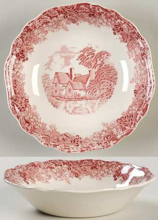 Romantic England Red (Round, Dishwasher Safe Mark) Fruit/Dessert (Sauce) Bowl