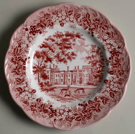 Romantic England Red (Round, Dishwasher Safe Mark) Bread & Butter Plate