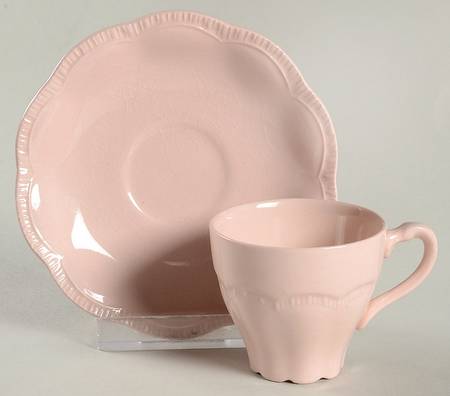 Rosa Flat Demitasse Cup & Saucer Set
