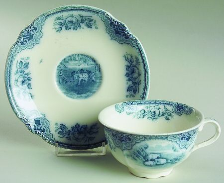 Sandown, The Blue Flat Cup & Saucer Set