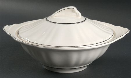 Silver Baroque Round Covered Vegetable