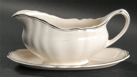 Silver Baroque Gravy Boat & Underplate/Relish