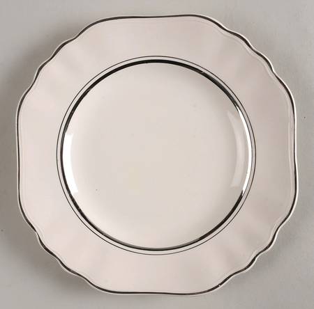 Silver Baroque Square Dessert Plate