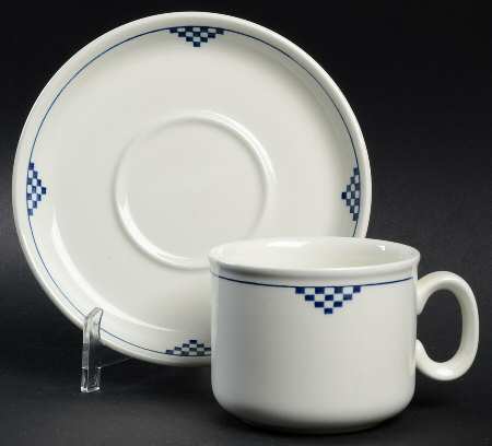 Silhouettes Chequers Flat Cup & Saucer Set