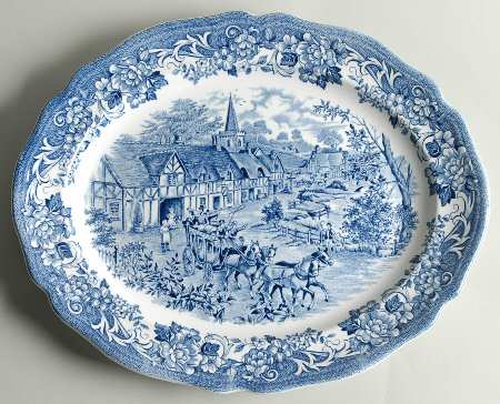 Stratford Stage Blue 12" Oval Serving Platter