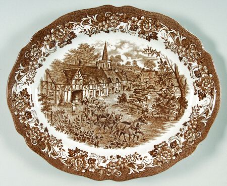 Stratford Stage Brown 12" Oval Serving Platter