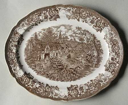 Stratford Stage Brown 14" Oval Serving Platter