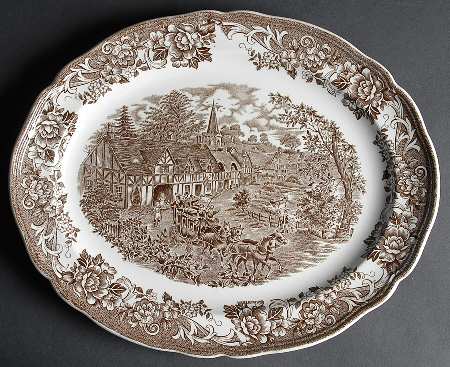 Stratford Stage Brown 13" Oval Serving Platter
