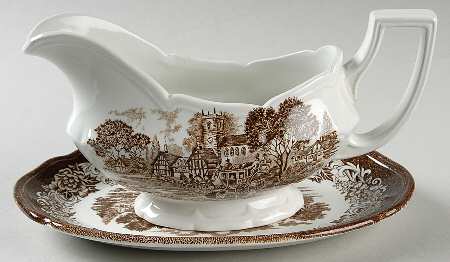 Stratford Stage Brown Gravy Boat & Underplate (Relish/Butter)