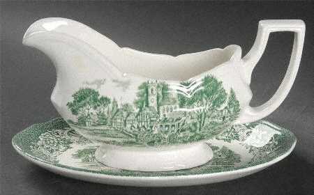 Stratford Stage Green Gravy Boat & Underplate