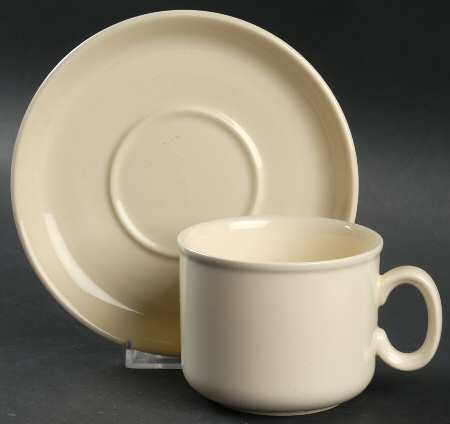 Trend (All Cream) Flat Cup & Saucer Set