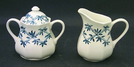 Trellis Blue Sugar Bowl & Lid