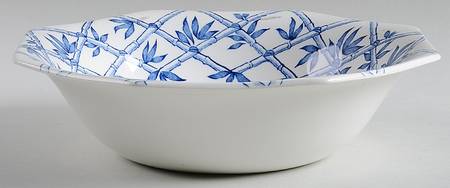 Trellis Blue 8" Octagonal Vegetable Bowl