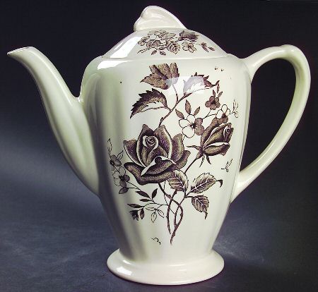 Tudor Roses Brown Coffee Pot & Lid
