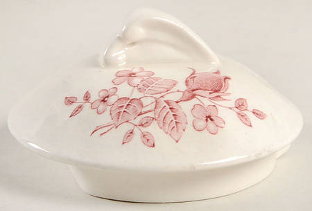 Tudor Roses Pink (Semi Scalloped, Cream Bckgrnd) Lid for Teapot