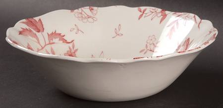 Tudor Roses Pink (Semi Scalloped, Cream Bckgrnd) Coupe Cereal Bowl