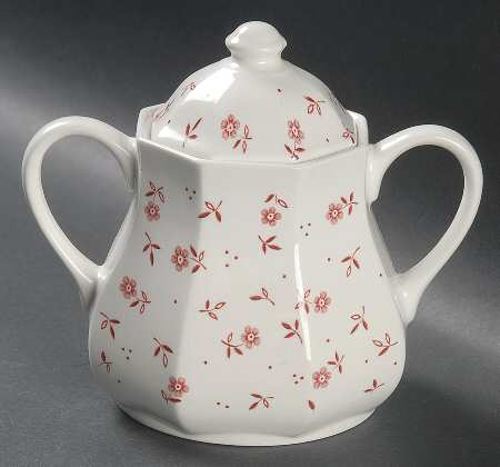 Vanity Fair Pink Sugar Bowl & Lid