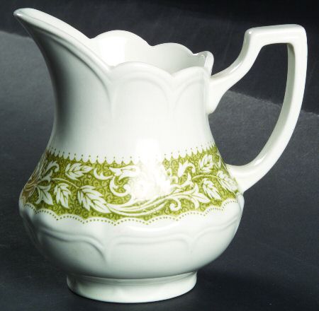 Victoria Green (Floral Rim, No Trim) Creamer