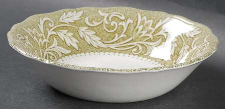 Victoria Green (Floral Rim, No Trim) Fruit/Dessert (Sauce) Bowl