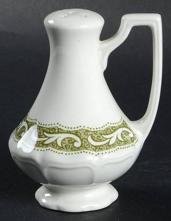 Victoria Green (Floral Rim, No Trim) Pepper Shaker