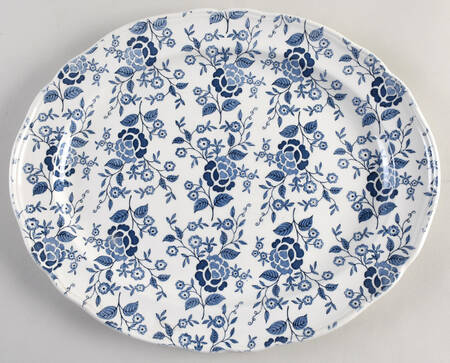 Victoria Blue 14" Oval Serving Platter