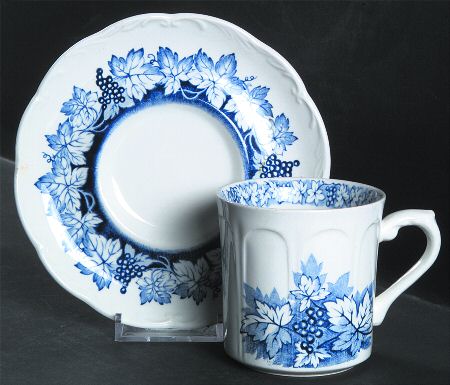 Vine Blue Flat Cup & Saucer Set