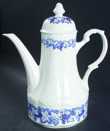Vine Blue Coffee Pot & Lid