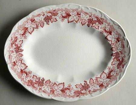 Vine Red (Pink) 12" Oval Serving Platter