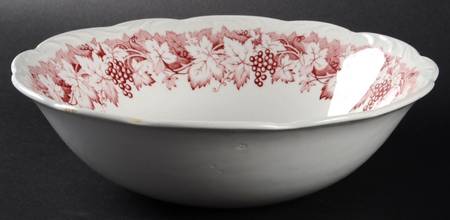 Vine Red (Pink) 8" Round Vegetable Bowl