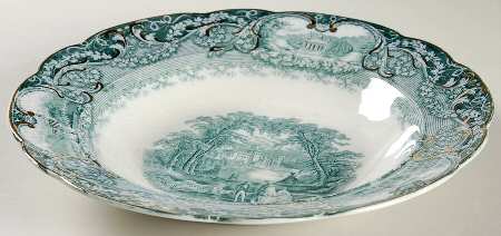 Virginia Sage Green Rim Soup Bowl