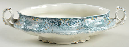 Virginia Teal Green Oval Vegetable No Lid