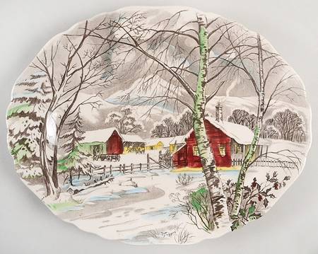 Welcome Home (Cream Background) 12" Oval Serving Platter
