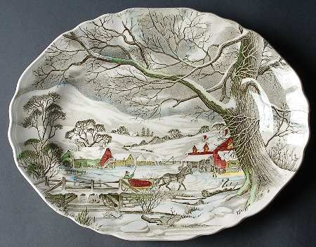 Welcome Home (Cream Background) 14" Oval Serving Platter