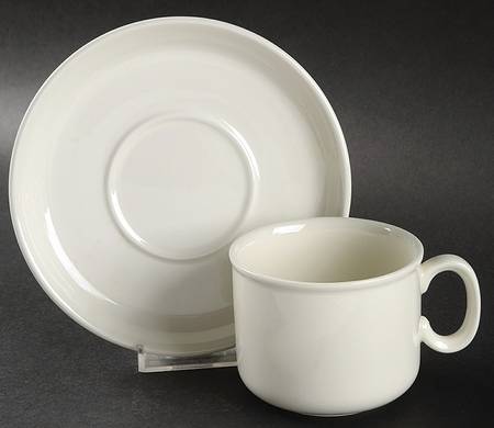 White Ice Flat Cup & Saucer Set