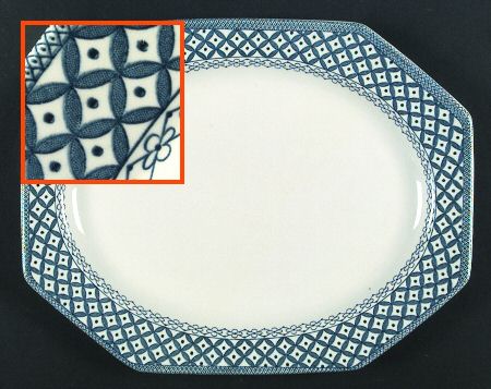 Wicker Blue 12" Oval Serving Platter