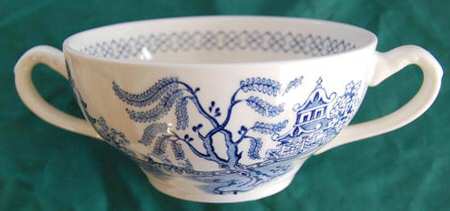 Willow Blue Flat Cream Soup Bowl