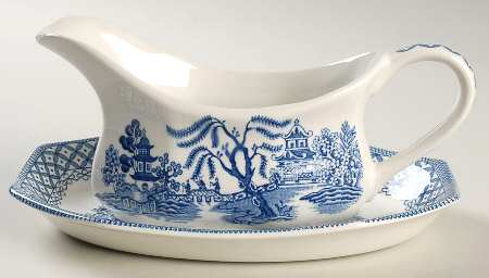 Willow Blue Gravy Boat & Underplate/Relish