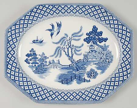 Willow Blue 12" Oval Serving Platter