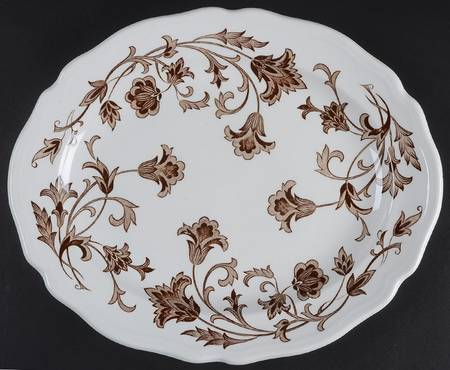 Windsong Dark Brown 12" Oval Serving Platter