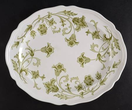 Windsong Green 12" Oval Serving Platter