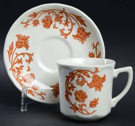 Windsong Rust Flat Cup & Saucer Set