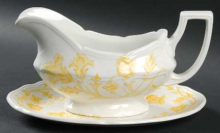 Windsong Yellow Gravy Boat & Underplate (Relish/Butter)