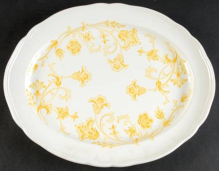 Windsong Yellow 14" Oval Serving Platter