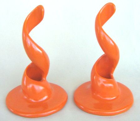 200 Poppy Orange (Glossy, Rim) Spiral Candlestick