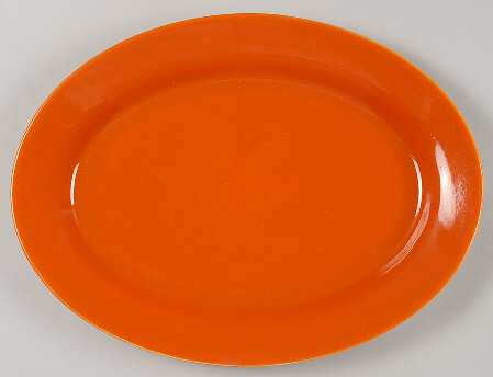 200 Poppy Orange (Glossy, Rim) 13" Oval Serving Platter