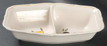 American Heritage 10" Oval Divided Vegetable Bowl