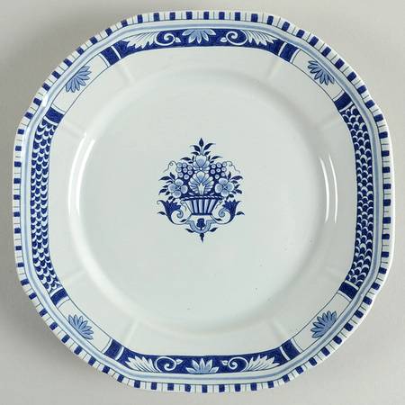 Antique Blue Square Luncheon Plate
