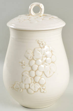 Antique Grape White Extra Large Canister & Lid